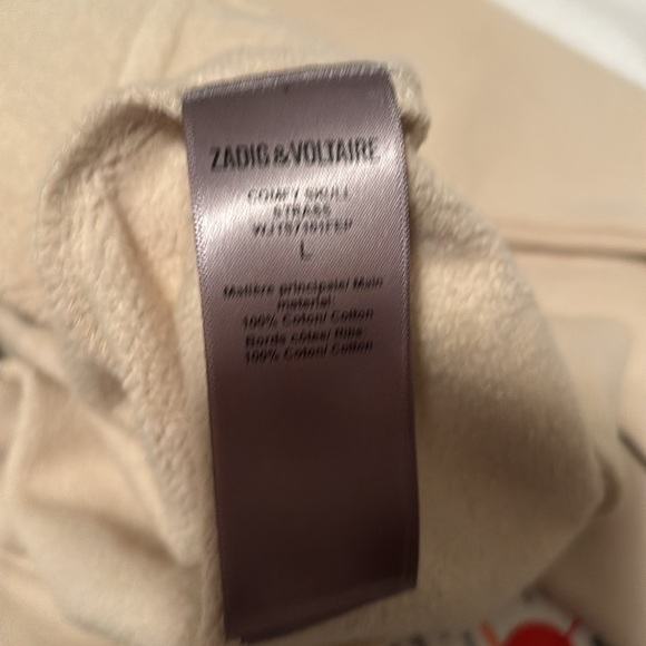 Zadig & Voltaire Comfy Skull Strass Hoodie Zip Jacket size L - Picture 8 of 10
